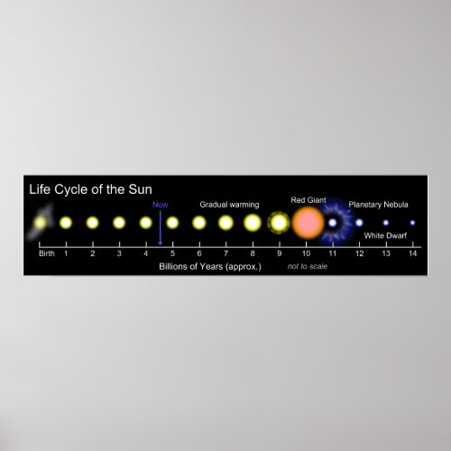 Picture Diagram of the Solar Life Cycle of the Sun Poster