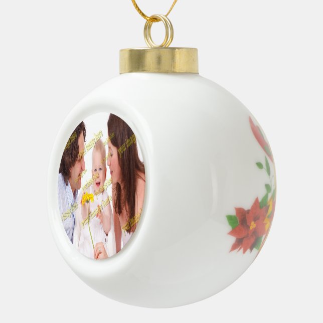 Picture Family Photo ✨ Lovely Custom  Ceramic Ball Christmas Ornament (Right)