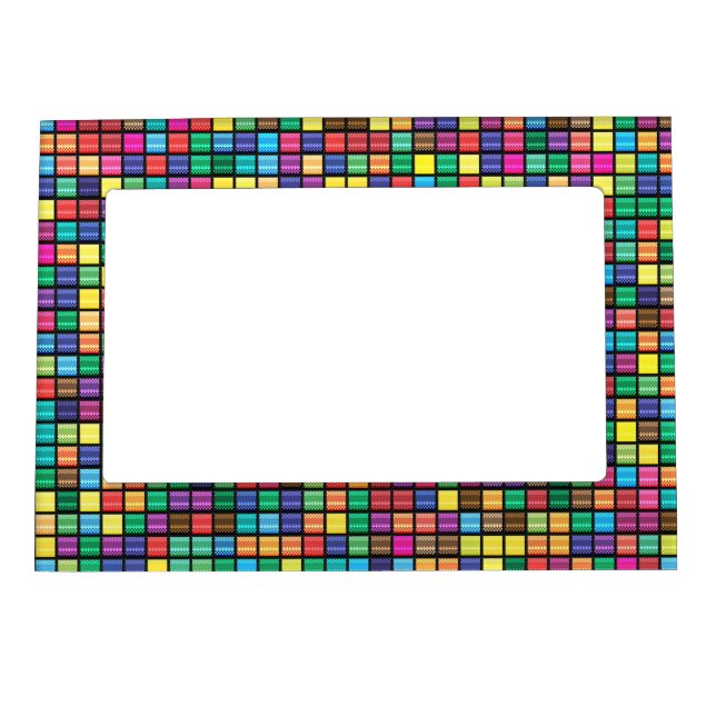 Picture Frame Geometric Pattern Pixel Vibrant (Front)