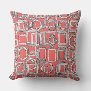 picture frames aplenty coral throw pillow