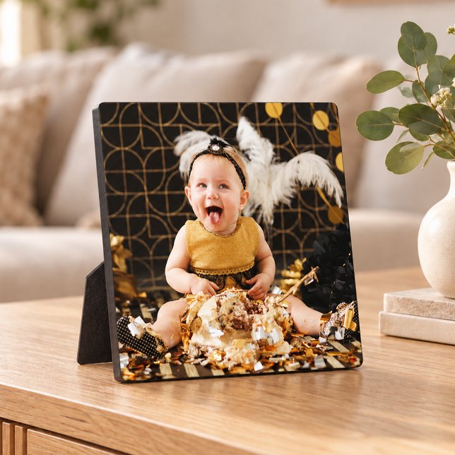 Picture Frames Easel Back Frameless Photo Plaque (Tabletop easel back plaque put on shelf, desk, counter, stunning crisp image on hardwood panel)