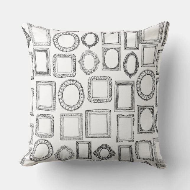 picture frames mono throw pillow (Front)