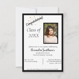 Picture Graduation Invitation in Black