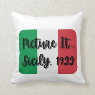 Picture It...Sicily, 1922 - Italian Flag Throw Pillow