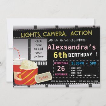 Picture Movie Birthday Party Invitation by NellysPrint at Zazzle