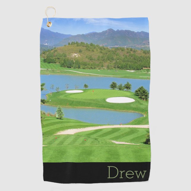 Picture Name Personalized Photo Golf Towel (Front)