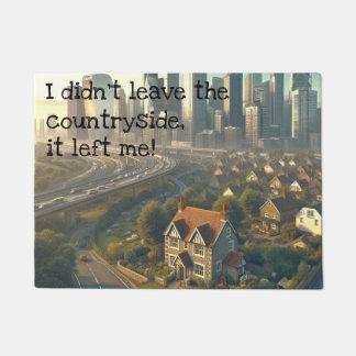 Picture of a cute cottage with a city nearby doormat