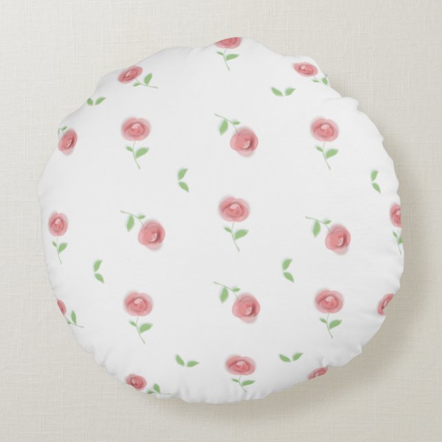 Picture of a rose flower round pillow (Back)