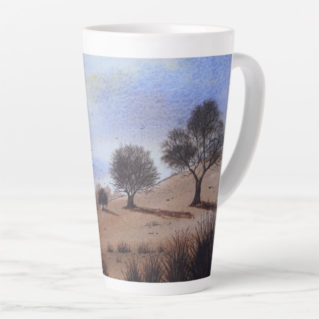 picture of autumn landscape and trees latte mug (Right Angle)