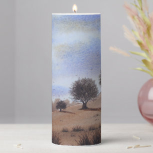 picture of autumn landscape pillar candle