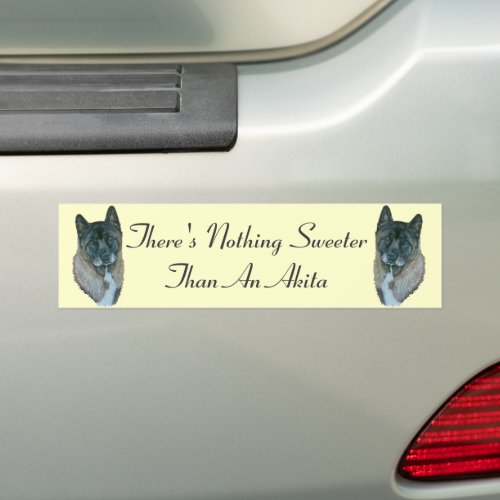 picture of black faced Japanese akita dog slogan Bumper Sticker