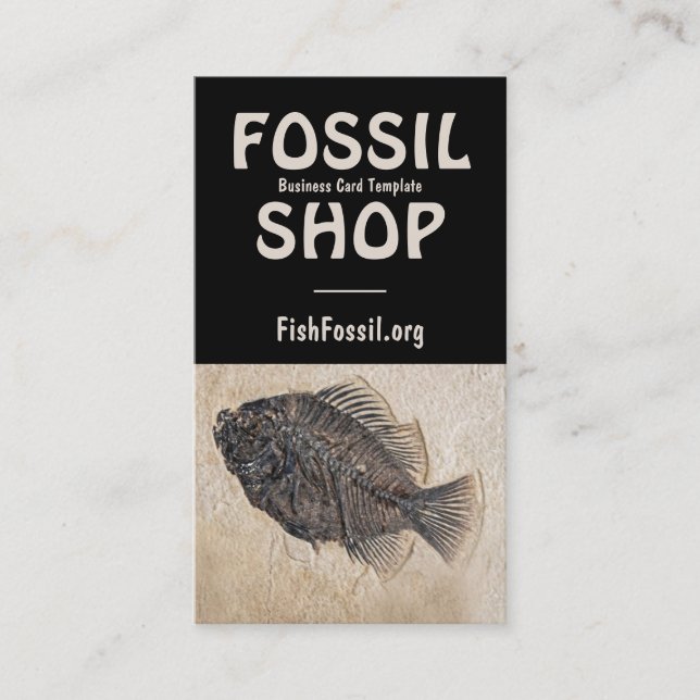 Picture of Black Fish Fossil Business Card (Front)