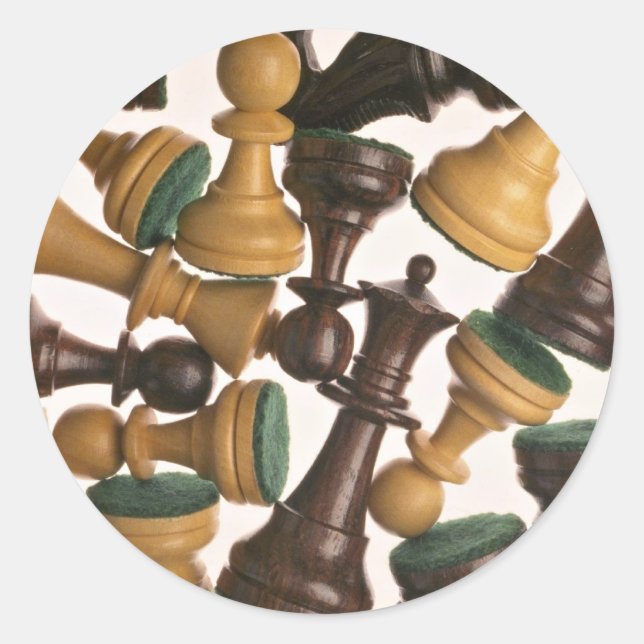 Picture of Chess pieces Classic Round Sticker (Front)