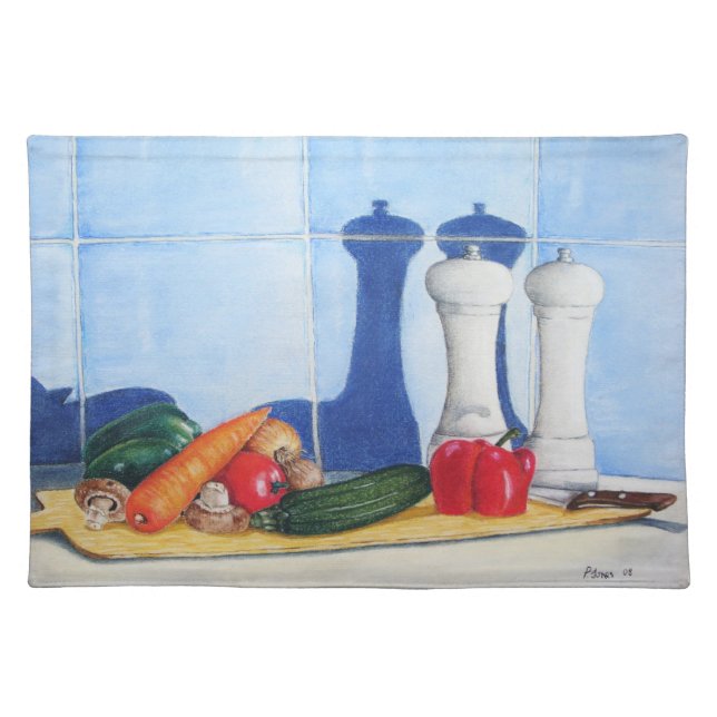 picture of chopping board and vegetables placemat (Front)