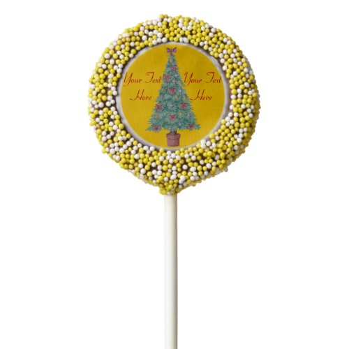 picture of contempory decorated christmas tree chocolate covered oreo pop