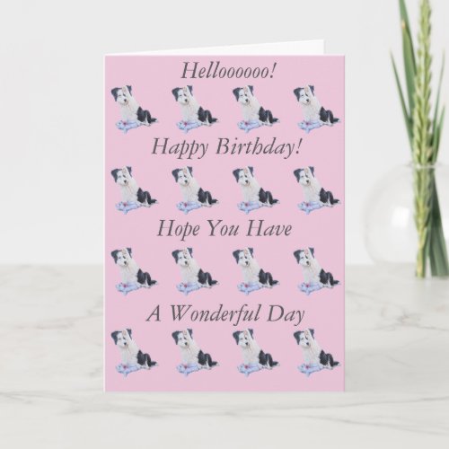 picture of cute border collie puppy birthday card