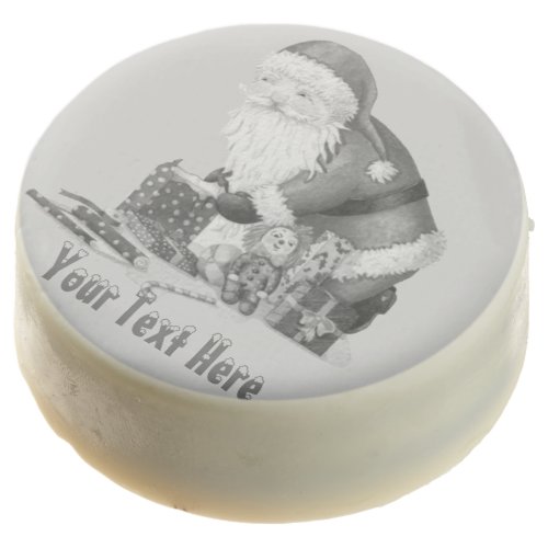 picture of cute santa with gifts for christmas chocolate covered oreo