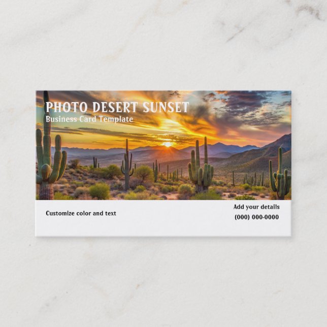 Picture of Desert Sunset Business Card (Front)