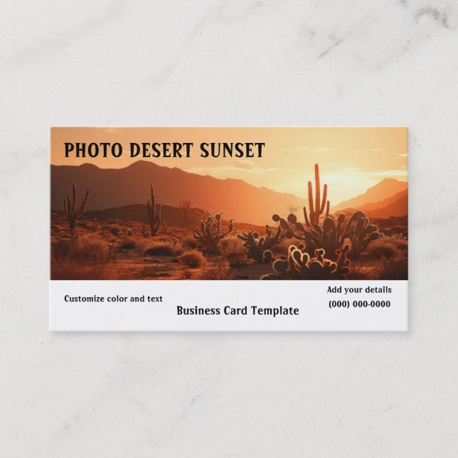 Picture of Desert Sunset Business Card (Front)