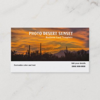 Picture Of Desert Sunset Business Card by businesscardslogos at Zazzle