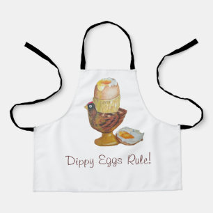 picture of dippy egg in chicken shaped egg cup fun apron