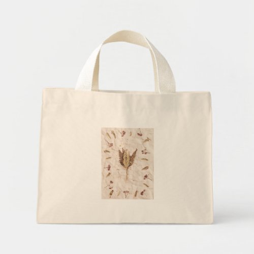 Picture of dried herbs bouquet and frame mini tote bag