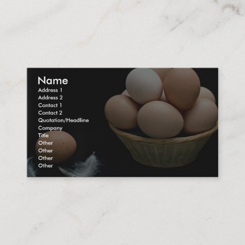 Picture of Eggs arranged in a bowl Business Card Templates