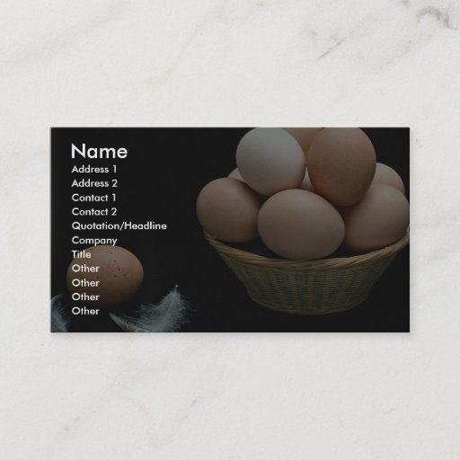Customizable Picture of Eggs arranged in a bowl Business Card Templates