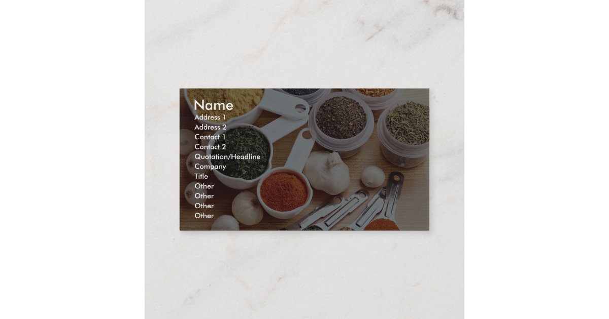 Picture of Fresh spices with garlic cloves Business Card