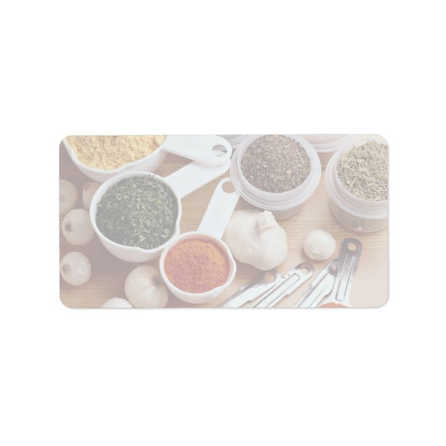 Picture of Fresh spices with garlic cloves Label (Front)