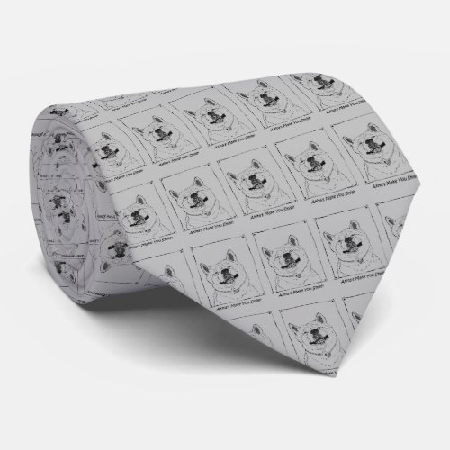 picture of funny akita smiling dog tie