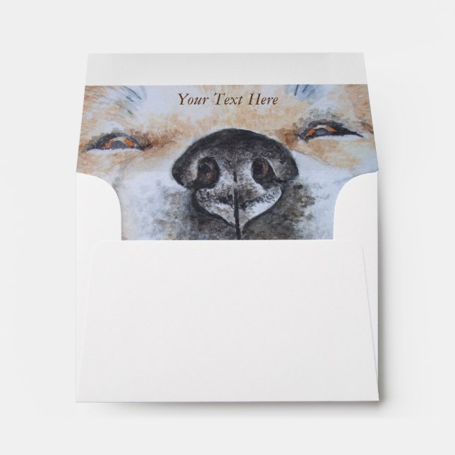 picture of funny smiling akita dog envelope (Back (Bottom))