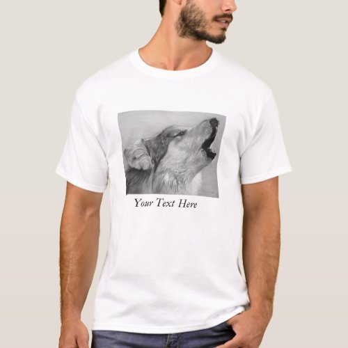 picture of gray wolf howling wildlife T_Shirt