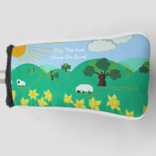picture of grazing sheep on a hillside fun design golf head cover