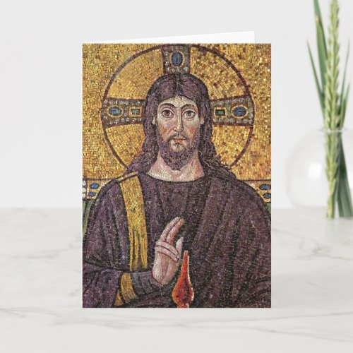 Picture of Jesus Mosaic Religious blank card