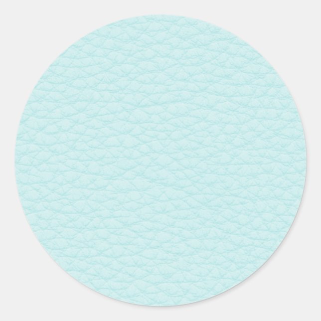 Picture of Light Turquoise Leather. Classic Round Sticker (Front)