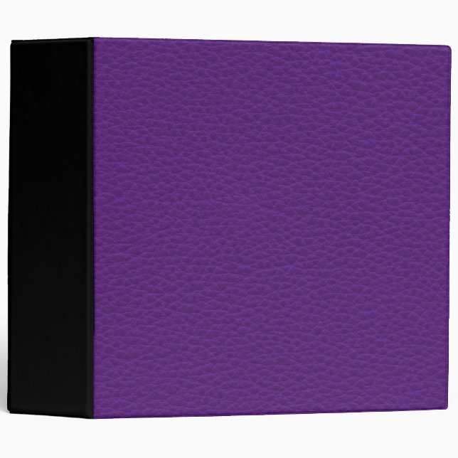 Picture of Purple Leather. 3 Ring Binder (Front/Spine)