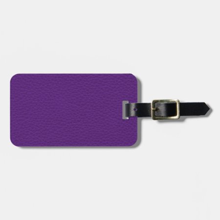 Picture Of Purple Leather. Luggage Tag