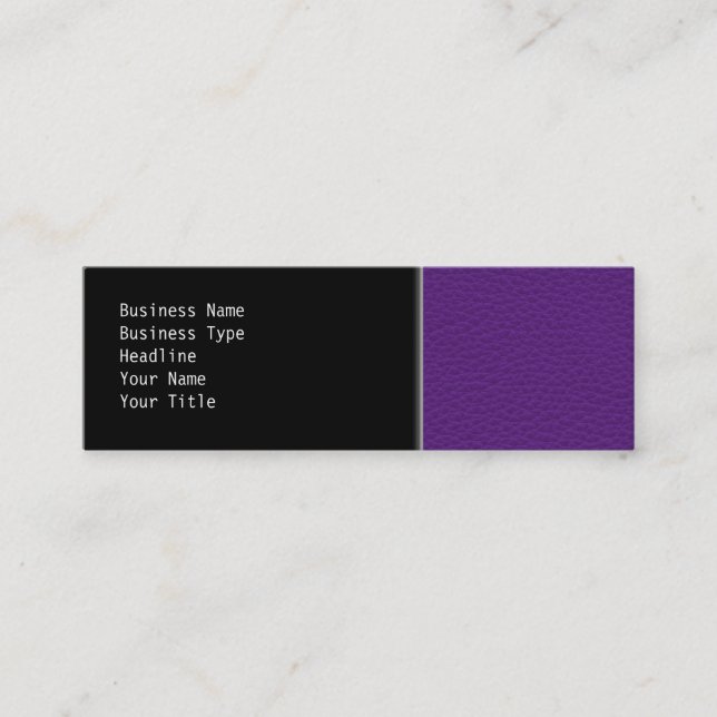 Picture of Purple Leather. Mini Business Card (Front)