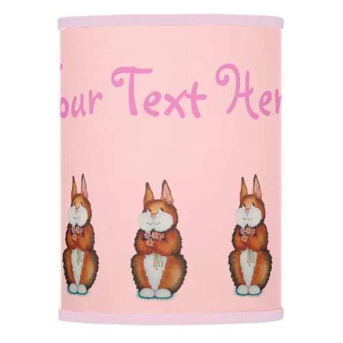 picture of smiling brown bunny rabbit lamp shade