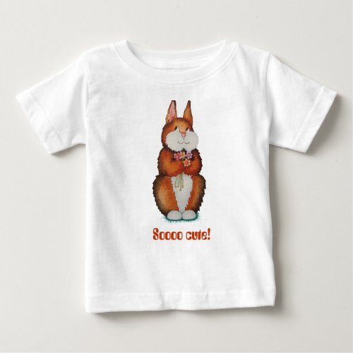 picture of smiling cute brown bunny rabbit baby T_Shirt