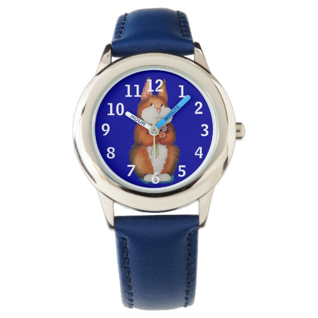 picture of smiling cute brown bunny rabbit kids watch (Front)