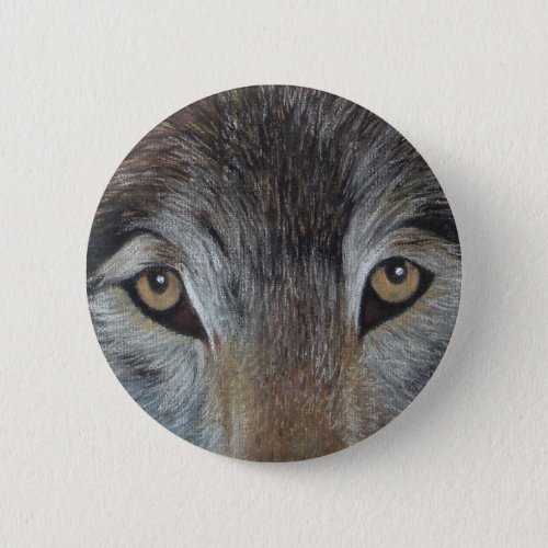 picture of soulful wolves eyes wildlife pinback button