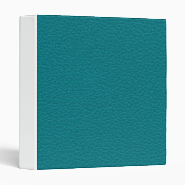 Picture of Teal Leather. 3 Ring Binder (Front/Spine)
