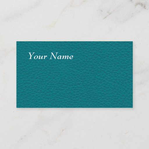 Customizable Picture of Teal Leather. Business Card Template