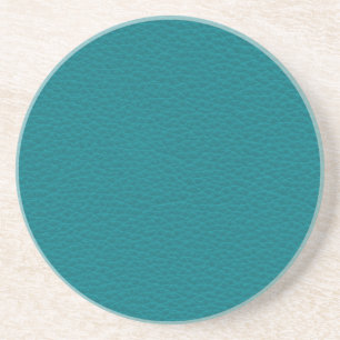 Picture of Teal Leather. Drink Coaster