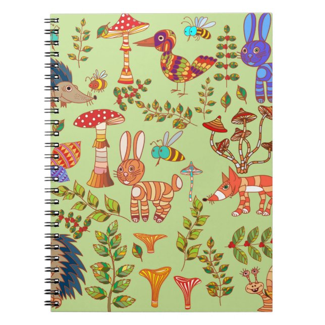 Picture of the forest life. Flora and fauna. Vinta Notebook (Front)