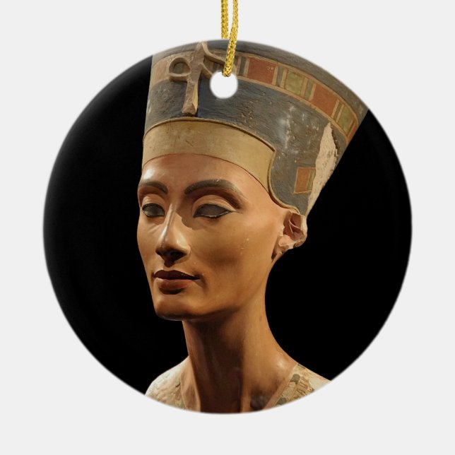 Picture of the Nefertiti Bust in Neues Museum Ceramic Ornament (Front)