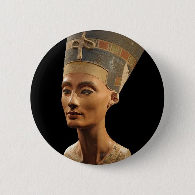 Picture of the Nefertiti Bust in Neues Museum Pinback Button (Front)