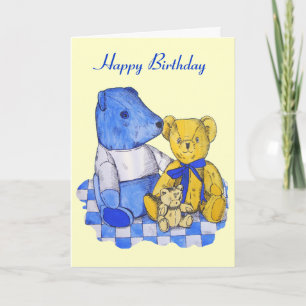 picture of three cute teddy bears card